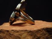 Vintage Zuni Turquoise & Jet Inlay Silver Ring  c.1960