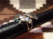 【Charlotte Dishta】 Zuni Multi-Stone Inlay Eagle Silver Ring