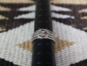 Atq Navajo Crossed Arrows Stamped Ingot Silver Ring  c.1915～