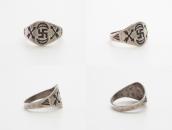 Atq Navajo 卍 & Crossed Arrows Stamped Silver Ring c.1925～