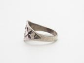 Atq Navajo 卍 & Crossed Arrows Stamped Silver Ring c.1925～