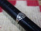 Atq Navajo 卍 & Crossed Arrows Stamped Silver Ring c.1925～
