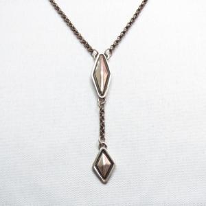 Navajo Oldpawn 【Diamond】 Charm Silver Necklace