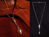 Navajo Oldpawn 【Diamond】 Charm Silver Necklace