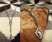 Navajo Oldpawn 【Diamond】 Charm Silver Necklace