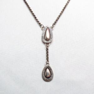 Navajo Oldpawn 【Teardrop】 Charm Silver Necklace