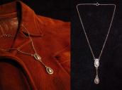 Navajo Oldpawn 【Teardrop】 Charm Silver Necklace