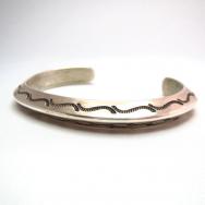 Vintage Stamped Ingot Silver Triangle Wire Cuff  c.1950～