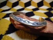 Vintage Stamped Ingot Silver Triangle Wire Cuff  c.1950～