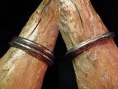 Vintage Stamped Ingot Silver Triangle Wire Cuff  c.1950～