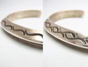 Vintage Stamped Ingot Silver Triangle Wire Cuff  c.1950～