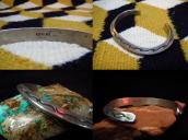 Vintage Stamped Ingot Silver Triangle Wire Cuff  c.1950～