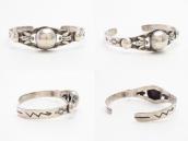 Antique Navajo Pearl & T-bird Applique Silver Cuff  c.1930～