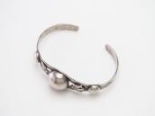 Antique Navajo Pearl & T-bird Applique Silver Cuff  c.1930～