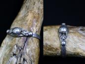 Antique Navajo Pearl & T-bird Applique Silver Cuff  c.1930～