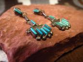 Vintage Zuni Needle Point TQ Dangle Pierced Earrings c.1960～