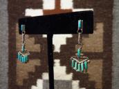 Vintage Zuni Needle Point TQ Dangle Pierced Earrings c.1960～