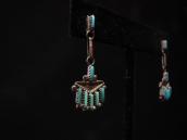 Vintage Zuni Needle Point TQ Dangle Pierced Earrings c.1960～