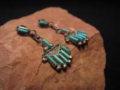 Vintage Zuni Needle Point TQ Dangle Pierced Earrings c.1960～
