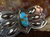 【David Taliman】Vtg Bow Shape Silver Pin w/Blue Gem TQ c.1950