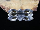 【David Taliman】Vtg Bow Shape Silver Pin w/Blue Gem TQ c.1950