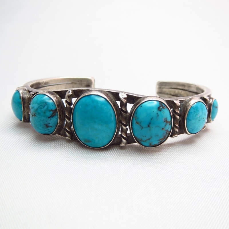 Antique Ingot Cuff w/Gem Grade Persian TQ  c.1930