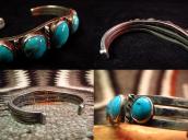 Antique Ingot Cuff w/Gem Grade Persian TQ  c.1930