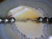 Vtg "Navajo Pearl" Hand Made Silver Bead Necklace  c.1950～?