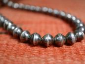 Vtg "Navajo Pearl" Hand Made Silver Bead Necklace  c.1950～?
