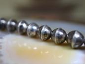 Vtg "Navajo Pearl" Hand Made Silver Bead Necklace  c.1950～?