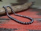 Vtg "Navajo Pearl" Hand Made Silver Bead Necklace  c.1950～?