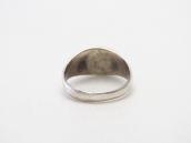 Vtg Navajo Sq. Turquoise Inlay Cast Silver Dome Ring c.1965～