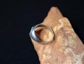 Vtg Navajo Sq. Turquoise Inlay Cast Silver Dome Ring c.1965～