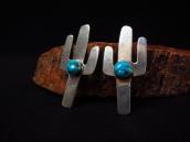 OLDPAWN Navajo Cactus Shape Silver Pierced Earrings  c.1980～