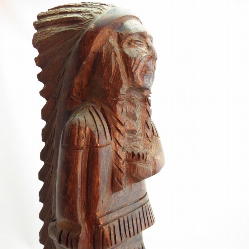 Vintage Carved Ironwood Indian Chief Objet