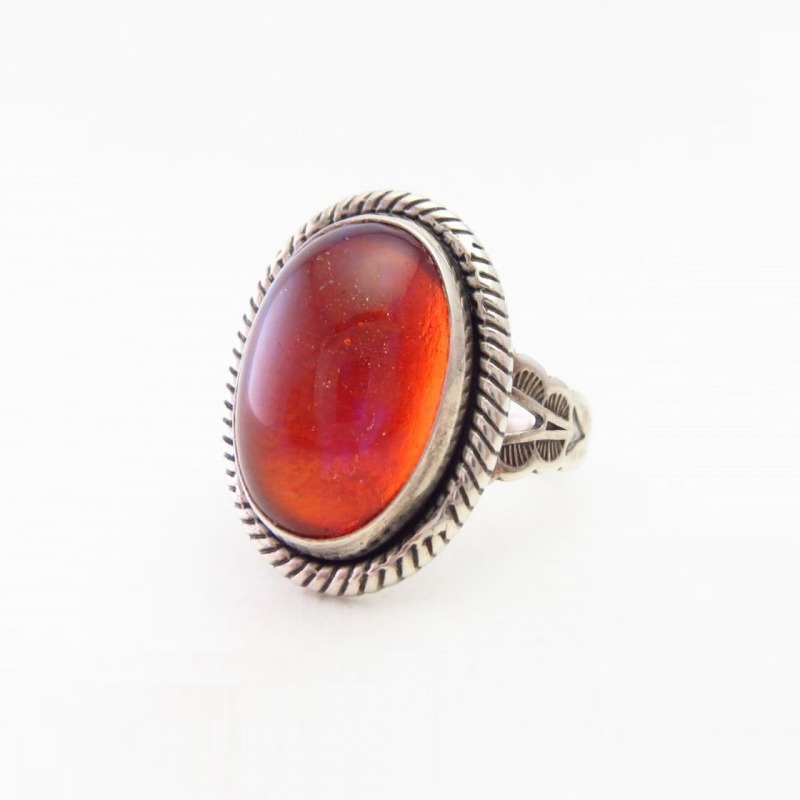 Vtg【Pacific Jewelry Co.】Tourist Ring w/DragonsBreath c.1950～