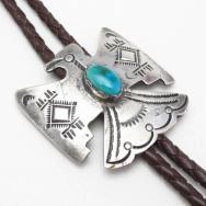 【Wolf-Robe】Acoma Vintage Thunderbird Clasp Bolo w/TQ c.1950～