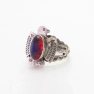 Vtg【Maisel's】T-bird Face Tourist Ring w/DragonsBreath c.1950