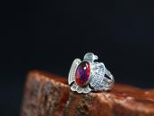 Vtg【Maisel's】T-bird Face Tourist Ring w/DragonsBreath c.1950