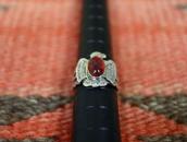 Vtg【Maisel's】T-bird Face Tourist Ring w/DragonsBreath c.1950