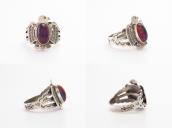 Vtg【Maisel's】T-bird Face Tourist Ring w/DragonsBreath c.1950