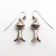 Vintage Squash Blossom Silver Pierced Earrings  c.1960～