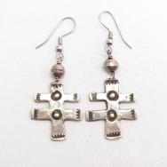 Ernie Lister OLD Dragonfly Cross Silver Pierced Earrings