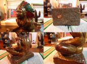 Antique Naked Indian Chief Plaster Tray  c.1930