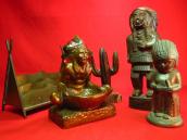 Antique Naked Indian Chief Plaster Tray  c.1930