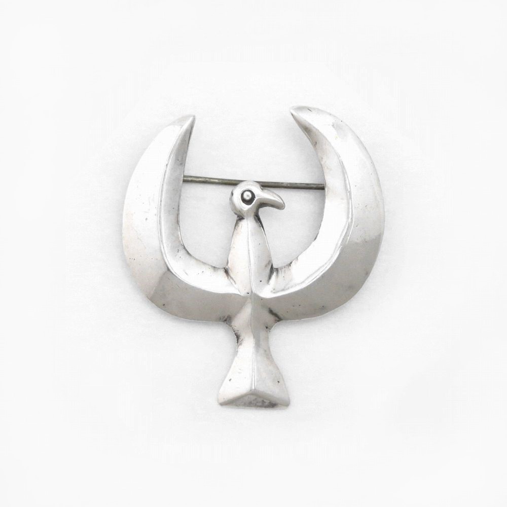 Vintage Navajo Casted Silver T-bird Shape Pin Brooch c.1945～