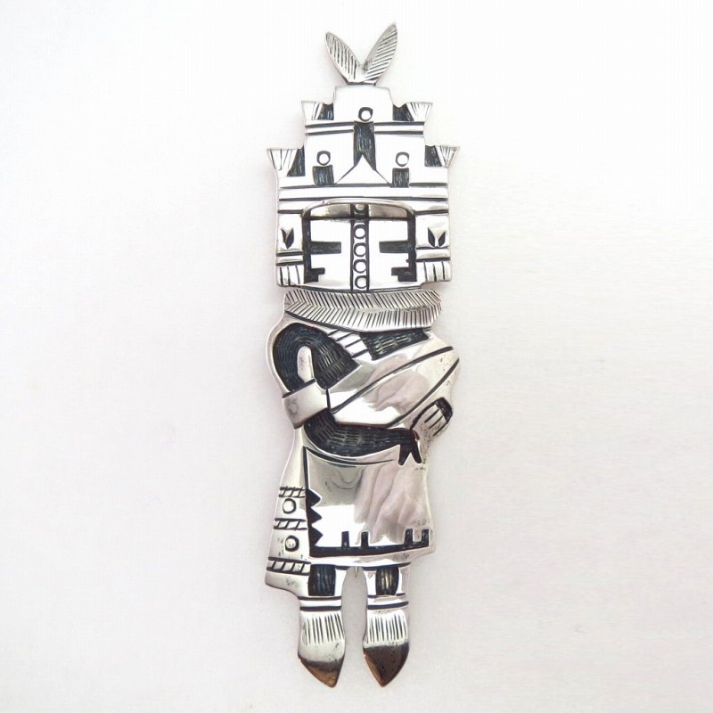 【Norman Honie Sr.】Vtg Hopi Overlay Hemis Katsina Pin c.1960～