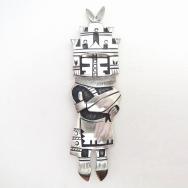 【Norman Honie Sr.】Vtg Hopi Overlay Hemis Katsina Pin c.1960～
