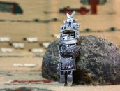 【Norman Honie Sr.】Vtg Hopi Overlay Hemis Katsina Pin c.1960～