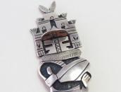 【Norman Honie Sr.】Vtg Hopi Overlay Hemis Katsina Pin c.1960～